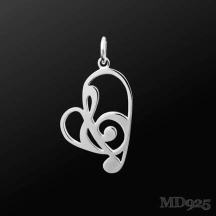 Sterling Silver Pendant Passionate Shiny