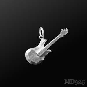 Sterling Silver Pendant Electric Guitar