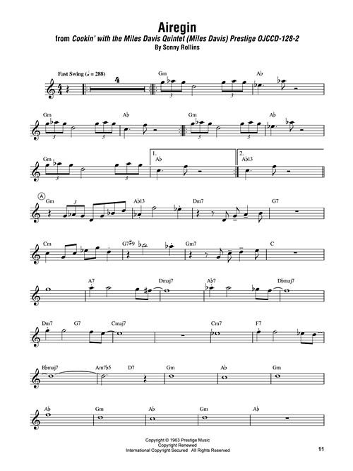 John Coltrane Omnibook Presto Sheet Music