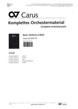 Bach, Wilhelm Friedemann: Sinfonia in D minor (Fk 65C7)