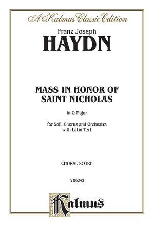 Franz Joseph Haydn: Mass in Honor of Saint Nicholas, in G Major