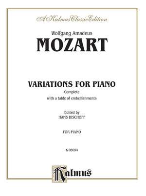 Wolfgang Amadeus Mozart: Variations, Complete