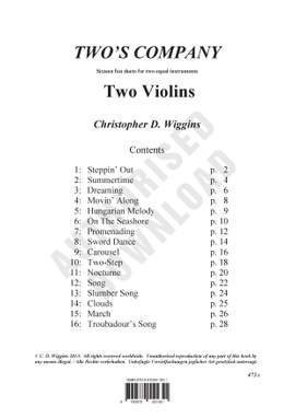 Christopher Wiggins: Two's Company (Two Violins)