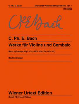 Bach, C P E: Werke für Violine und obligates Cembalo (Klavier) Vol. 1