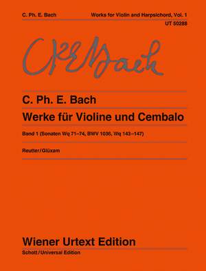 Bach, C P E: Works for violin and harpsichord Vol. 1