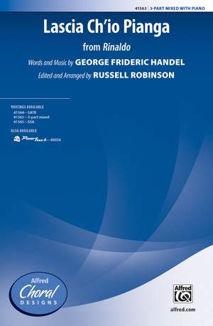George Frideric Handel: Lascia Ch'io Pianga (from Rinaldo) 3-Part Mixed