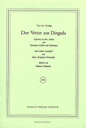 Eduard Künneke: Der Vetter aus Dingsda