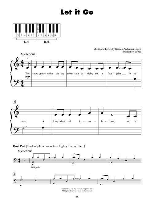 Frozen Five Finger Piano Presto Sheet Music
