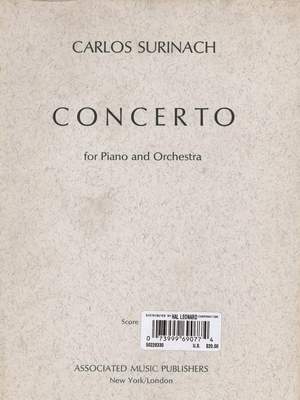 Carlos Surinach: Concerto for Piano and Orchestra (1973)