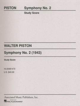 W Piston: Symphony No2 Study Score
