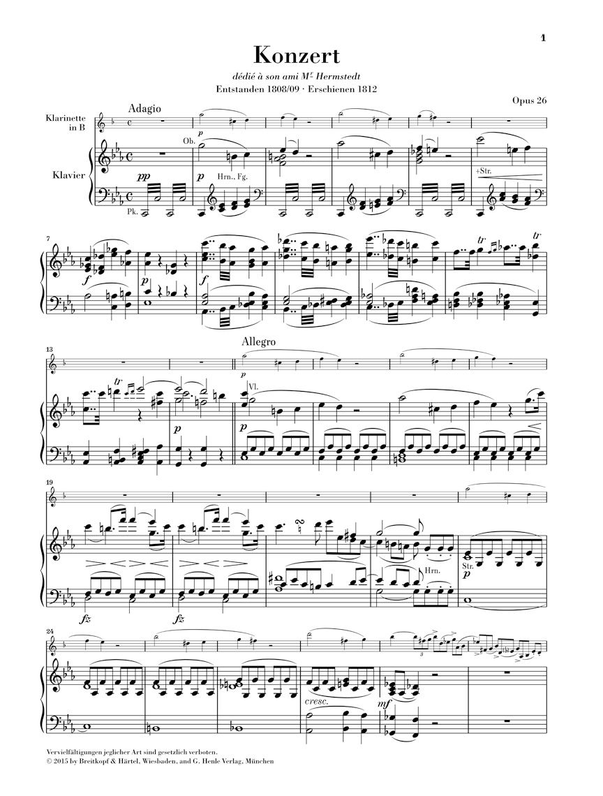 Clar//Po Cto Clarinette No1 Op.26 do min