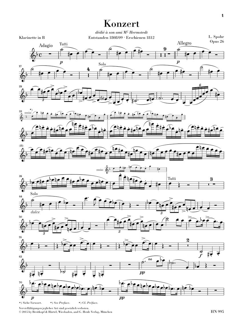 Clar//Po Cto Clarinette No1 Op.26 do min