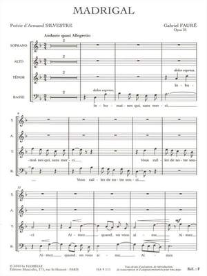 Gabriel Fauré: Madrigal Op.35