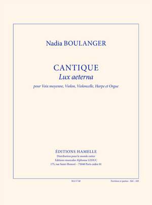 Nadia Boulanger: Boulanger N: Cantique