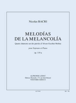 Nicolas Bacri: Melodies of Melancholy, for Soprano and Piano