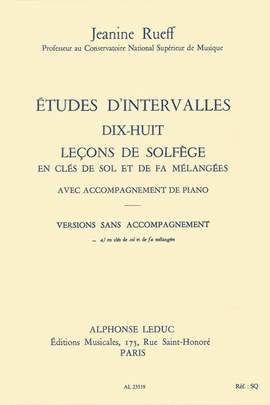 Jeanine Rueff: Etudes d'intervalles: Dix-huit leçons de solfège