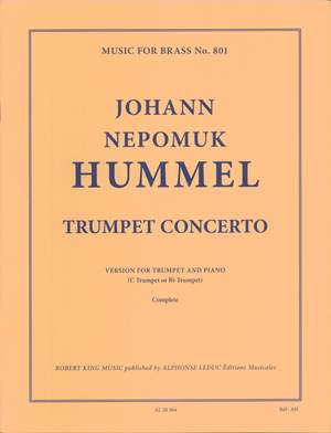 Hummel: Trumpet concerto in e-flat (mi b) pour trompette (si b ou ut) et piano