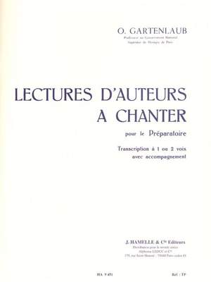 Odette Gartenlaub: Lectures d'auteurs à chanter pour le préparatoire