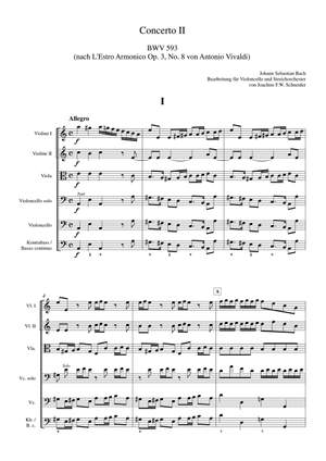 Bach, Johann Sebastian: Concerto for Violoncello, Strings and Basso continuo in A minor after BWV 593