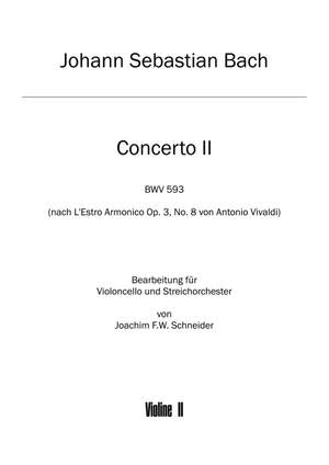 Bach, Johann Sebastian: Concerto for Violoncello, Strings and Basso continuo in A minor after BWV 593