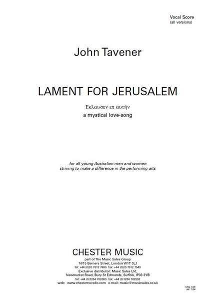 John Tavener: Lament For Jerusalem