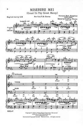 Giovanni Battista Pergolesi: Miserere Mei