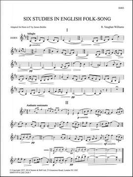 Vaughan Williams, Ralph: Six Studies in English Folk-Song. Horn in F