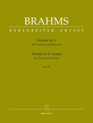 Brahms, Johannes: Sonata for Violin and Piano G major op. 78