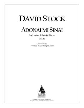 David Stock: Adonai mi Sinai for Cantor, SATB Chorus and Piano