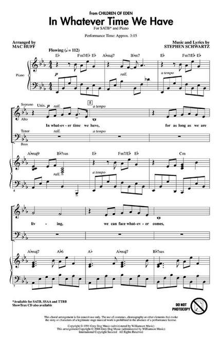 Stephen Schwartz: In Whatever Time We Have