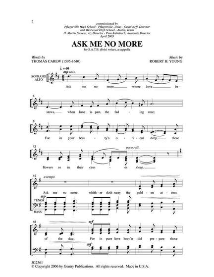 Robert H. Young: Ask Me No More