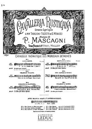 Pietro Mascagni: Air de Cavalleria rusticana No.3 bis - Phantasme