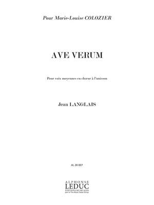 Jean Langlais: Jean Langlais: 3 Prieres No.1: Ave Verum