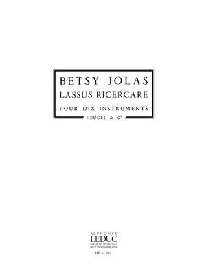 Betsy Jolas: Lassus Ricercare