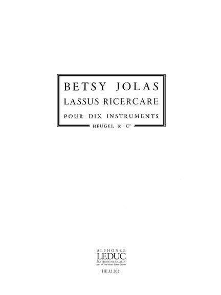 Betsy Jolas: Lassus Ricercare
