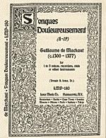 Guillaume de Machaut: Onques Douleureusement,S'