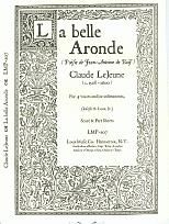 Claude Le Jeune: La Belle Aronde