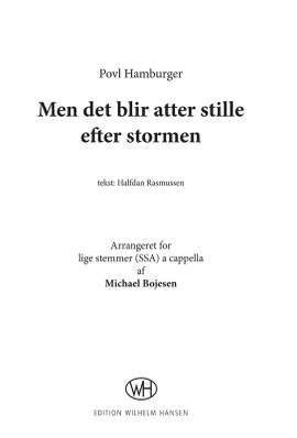 Povl Hamburger_Halfdan Rasmussen: Men Det Blir Atter Stille Efter Stormen