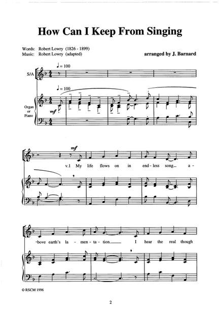 Barnard: How Can I Keep From Singing? (SA Men)