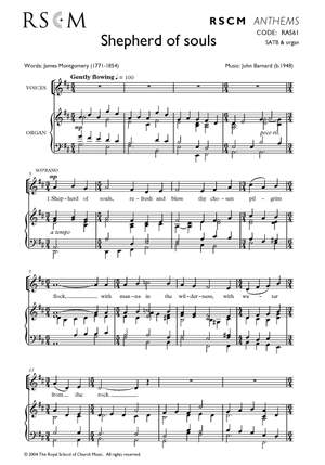 Barnard: Shepherd Of Souls SATB