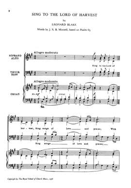 Blake: Sing To The Lord Of Harvest