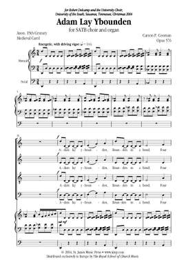Cooman: Adam lay ybounden SATB & Organ