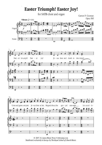 Cooman: Easter triumph! Easter Joy SATB & Organ