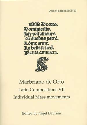 Marbriano de Orto: Latin Compositions 7: Individual Mass movements