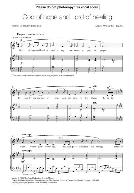 Rizza, Margaret: God Of Hope And Lord Of Healing | Presto Music