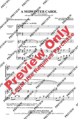 Victor C. Johnson: A Midwinter Carol SAB