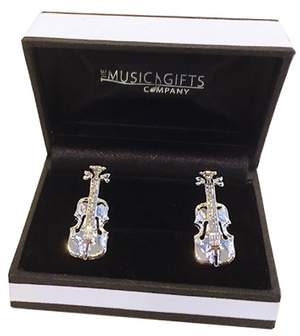 Silver-Plated Violin Cufflinks