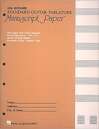 Guitar TAB Manuscript Paper