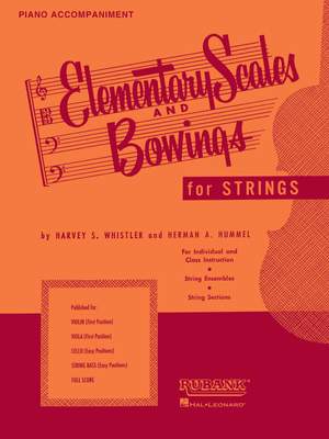 Harvey S. Whistler_Herman Hummel: Elementary Scales and Bowings - Pianoaccompaniment