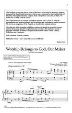 Georg Friedrich Händel: Worship Belongs to God, Our Maker Product Image